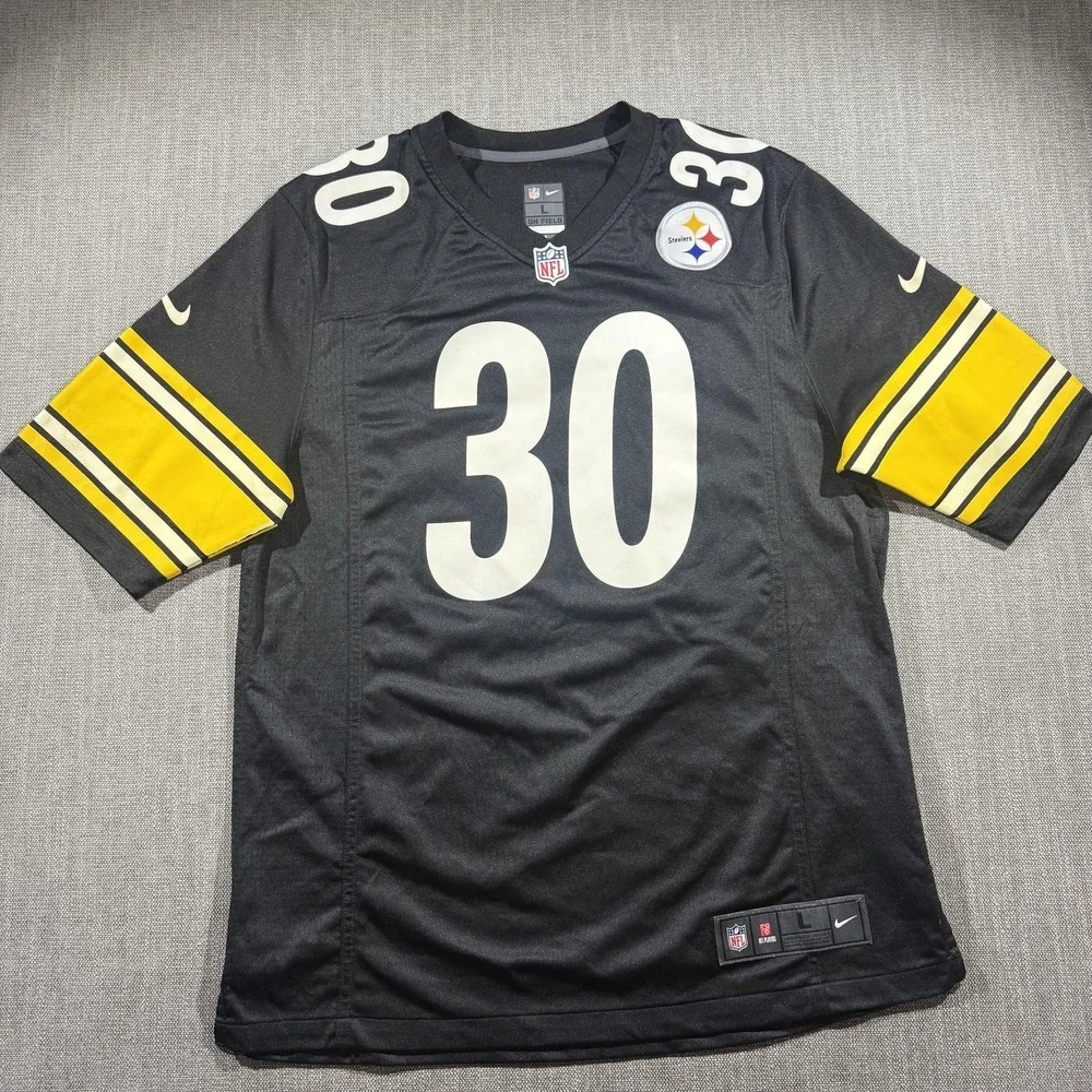 Pittsburgh Steelers Jersey Mens Large Black NFL‎ Football James Conner 30 Nike